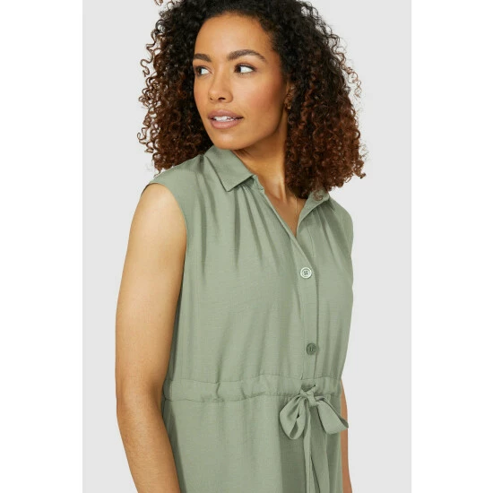 Maine Shortsleeve Tie Waist Shirt Dress For Female 5 Maine Shortsleeve Tie Waist Shirt Dress For Female - Image 3