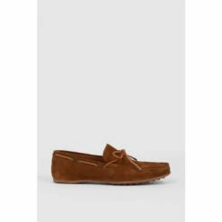 Maine Albans Suede Plaited Lace Driving Shoe For Male