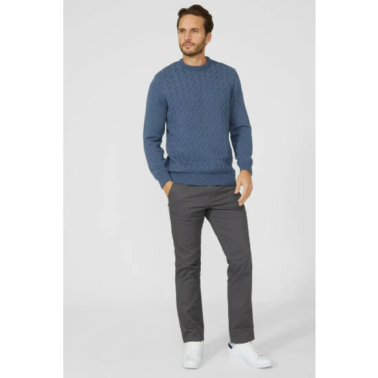 Maine Modern Cable Crew Neck Jumper For Male 4 Maine Modern Cable Crew Neck Jumper For Male - Image 2