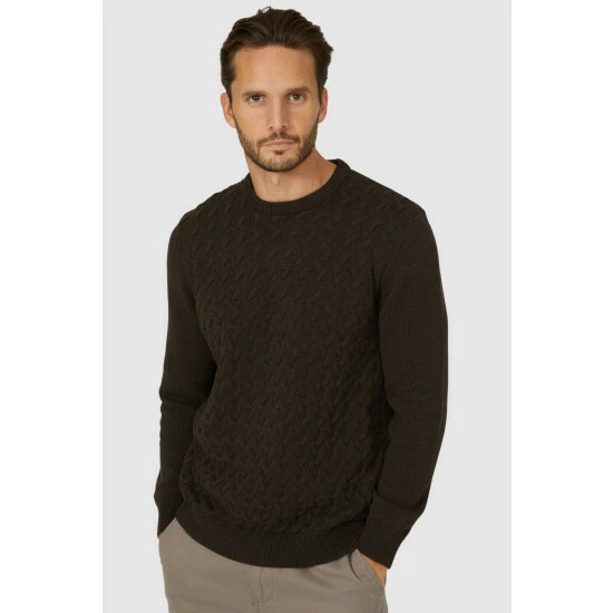 Maine Modern Cable Crew Neck Jumper For Male 9 Maine Modern Cable Crew Neck Jumper For Male - Image 7