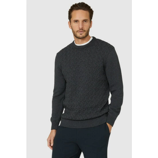 Maine Modern Cable Crew Neck Jumper For Male 10 Maine Modern Cable Crew Neck Jumper For Male - Image 8