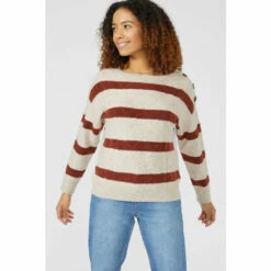 Maine Cable Stripe Crew Neck Jumper For Female -Maine New England Shop unnamed file 3072