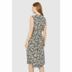 Maine Sleeveless Floral Print Belted Wrap Dress For Female -Maine New England Shop unnamed file 3089