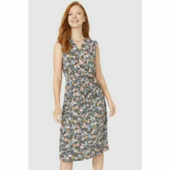 Maine Sleeveless Floral Print Belted Wrap Dress For Female -Maine New England Shop unnamed file 3091