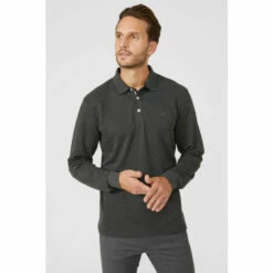 Maine Pique Long Sleeve Polo For Male