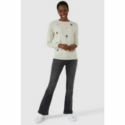 Maine All Over Heart Intarsia Cotton Jumper For Female