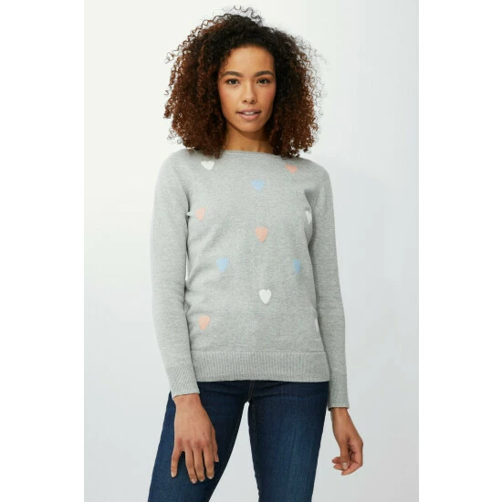 Maine All Over Heart Intarsia Cotton Jumper For Female 9 Maine All Over Heart Intarsia Cotton Jumper For Female - Image 7