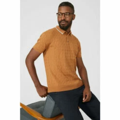 Maine Premium Pure Cotton Cable Knitted Polo For Male -Maine New England Shop unnamed file 3201