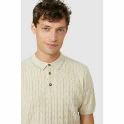 Maine Premium Pure Cotton Cable Knitted Polo For Male -Maine New England Shop unnamed file 3203