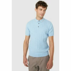 Maine Premium Pure Cotton Cable Knitted Polo For Male -Maine New England Shop unnamed file 3204