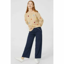 Maine Double Spot Intarsia Slash Neck Jumper For Female -Maine New England Shop unnamed file 3228