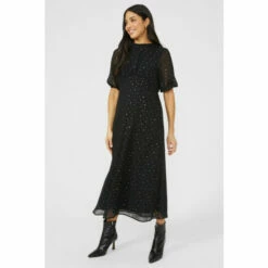 Maine Star Foil Printed Midi Dress For Female