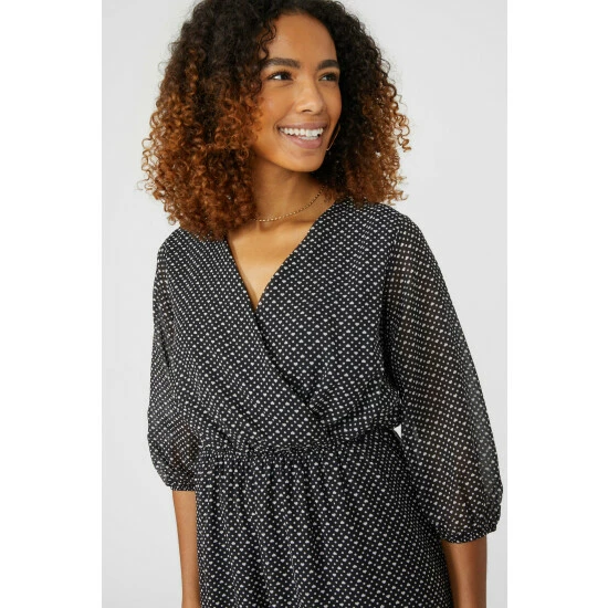 Maine Heart Printed Wrap Front Dress For Female 5 Maine Heart Printed Wrap Front Dress For Female - Image 3