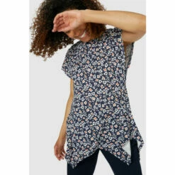 Maine Drop Shoulder Floral Print Hanky Hem Top For Female -Maine New England Shop unnamed file 3338