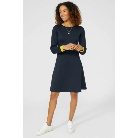 Maine Stripe Cuff Ponte Dress For Female 9 Maine Stripe Cuff Ponte Dress For Female - Image 7