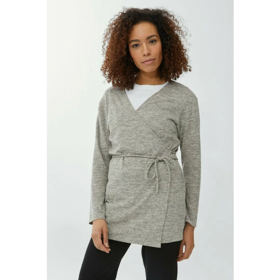 Maine Long Wrap Knit Jersey Cardigan For Female 8 Maine Long Wrap Knit Jersey Cardigan For Female - Image 6