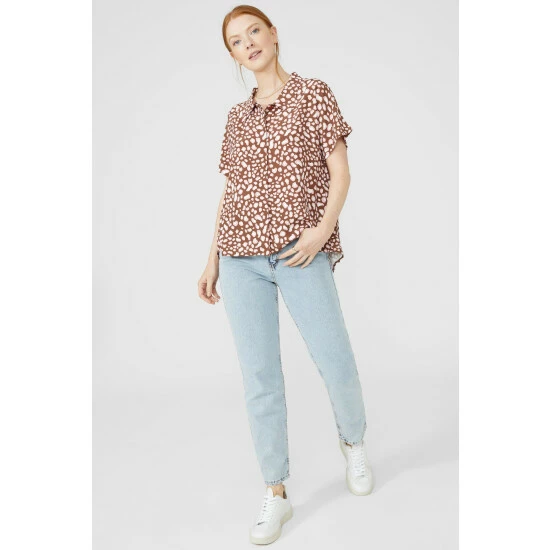 Maine Printed Short Sleeve Shirt For Female 4 Maine Printed Short Sleeve Shirt For Female - Image 2