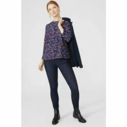 Maine Floral Printed Keyhole Scoop Neck Top For Female -Maine New England Shop unnamed file 3548