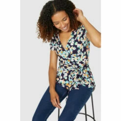 Maine Ditsy Floral Print Tie Wrap Top For Female -Maine New England Shop unnamed file 3626