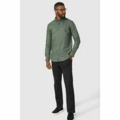 Maine Long Sleeve Leaf Print Oxford Shirt For Male -Maine New England Shop unnamed file 3721