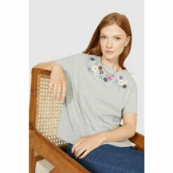 Maine Relaxed Floral Embroidered Yoke T-shirt For Female 11 Maine Relaxed Floral Embroidered Yoke T-shirt For Female -Maine New England Shop unnamed file 3770