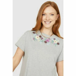 Maine Relaxed Floral Embroidered Yoke T-shirt For Female 14 Maine Relaxed Floral Embroidered Yoke T-shirt For Female -Maine New England Shop unnamed file 3773