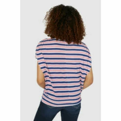 Maine Tie Shoulder Printed Stripe Scoop Neck Top For Female -Maine New England Shop unnamed file 3788