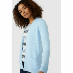 Maine Edge To Edge Stripe Stitch Ultrasoft Cardigan For Female -Maine New England Shop unnamed file 3805