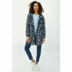 Maine Printed Fleece Lined Raincoat For Female -Maine New England Shop unnamed file 383