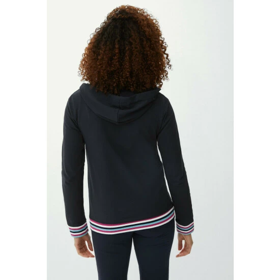 Maine Stripe Trim Hooded Zip Through Sweat Top For Female 6 Maine Stripe Trim Hooded Zip Through Sweat Top For Female - Image 4
