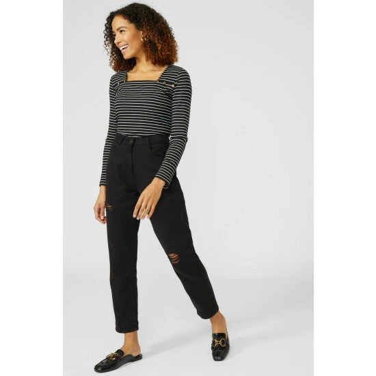 Maine Long Sleeve Square Neck Stripe Tee For Female 7 Maine Long Sleeve Square Neck Stripe Tee For Female - Image 5