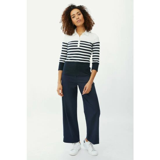 Maine Plain Yoke Stripe Collar Top For Female 4 Maine Plain Yoke Stripe Collar Top For Female - Image 2