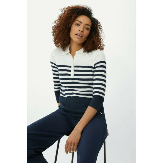 Maine Plain Yoke Stripe Collar Top For Female 7 Maine Plain Yoke Stripe Collar Top For Female - Image 5