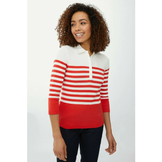 Maine Plain Yoke Stripe Collar Top For Female 9 Maine Plain Yoke Stripe Collar Top For Female - Image 7