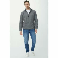 Maine Birdseye Texture Half Zip For Male