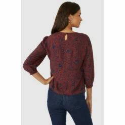 Maine Fluid Floral Print Scoop Neck Top For Female -Maine New England Shop unnamed file 4018