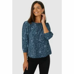 Maine Fluid Floral Print Scoop Neck Top For Female -Maine New England Shop unnamed file 4021