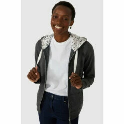 Maine Hooded Diamond Quilt Pocket Zip Thru Sweat For Female -Maine New England Shop unnamed file 4035