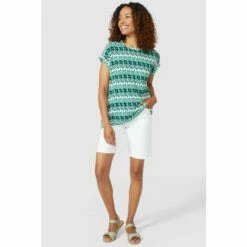 Maine Drop Shoulder Geo Print T-shirt For Female -Maine New England Shop unnamed file 4085