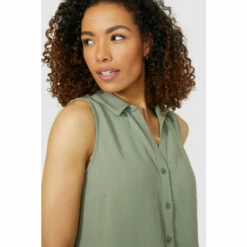 Maine Sleeveless Button Through Shirt For Female -Maine New England Shop unnamed file 4120