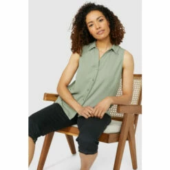 Maine Sleeveless Button Through Shirt For Female -Maine New England Shop unnamed file 4122