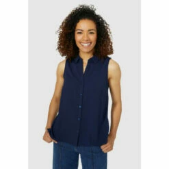 Maine Sleeveless Button Through Shirt For Female -Maine New England Shop unnamed file 4124