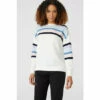 Maine Shoulder Placement Stripe Crew Neck Jumper For Female -Maine New England Shop unnamed file 4191