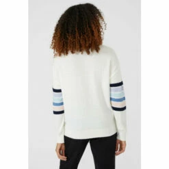 Maine Shoulder Placement Stripe Crew Neck Jumper For Female -Maine New England Shop unnamed file 4194