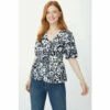 Maine Bold Floral Print Frill Hem Top For Female -Maine New England Shop unnamed file 4197