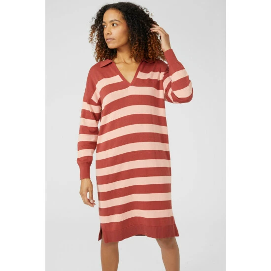 Maine Collar V Neck Twisted Cotton Dress For Female 9 Maine Collar V Neck Twisted Cotton Dress For Female - Image 7