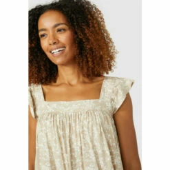 Maine Frill Sleeve Floral Print Vest Top For Female -Maine New England Shop unnamed file 4224