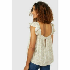 Maine Frill Sleeve Floral Print Vest Top For Female -Maine New England Shop unnamed file 4225