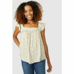 Maine Frill Sleeve Floral Print Vest Top For Female -Maine New England Shop unnamed file 4227