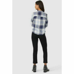 Maine Roll Sleeve Check Collar Shirt For Female -Maine New England Shop unnamed file 4230